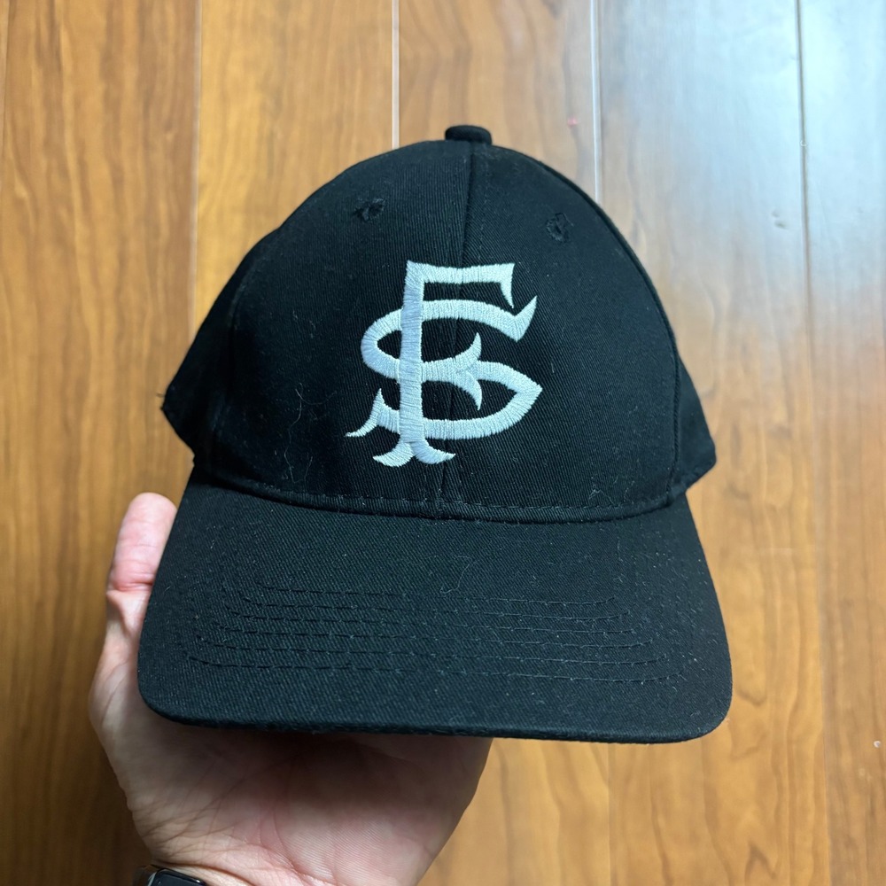 OC Sports San Francisco Youth Baseball League SF Snapback Hat Black White Youth